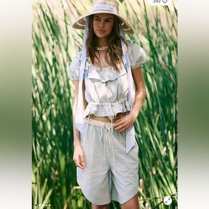 Free People Free-est Lilibeth Short Set Coquette Victorian Ruffle Cotton Set SM